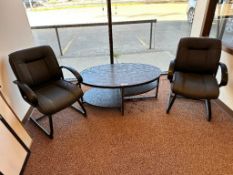 48” X 30” Oval Coffee Table w/ (2) Side Chairs