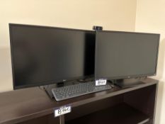 Lot of (2) LG Monitors, Keyboard, and Webcam