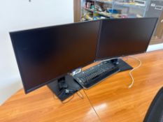 Lot of (2) LG 27” Computer Monitors, (1) WebCam, (1) Keyboard