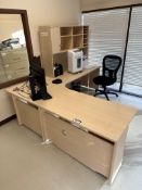 L-Shaped Desk w/ Overhead Hutch and Task Chair
