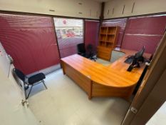 Lot of U-Shaped Desk, (2) Task Chairs, (1) Cabinet, (1) 2-Drawer Lateral Filing Cabinet