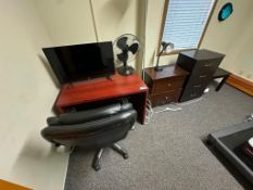 Contents of Room including TV, Desk, Chair, Lamp, (2) Dressers, Fan, Arm Chair, Bed, etc.