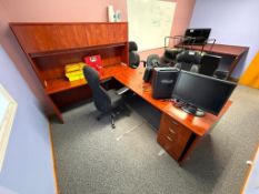 L-Shaped Desk w/ Overhead Hutch, (1) Task Chair, etc. **Contents Not Included**