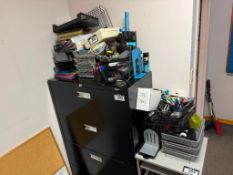 Lot of Asst. Office Supplies Including File Organizers, Pens, Hole Punches, Folders, etc.