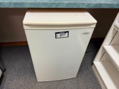 Lot of Kitchen Supplies Including Danby Refrigerator, GE Microwave, Keurig, Plates, Cups, etc.