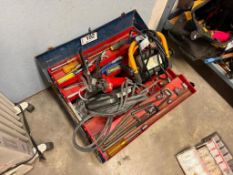 Toolbox w/ Asst. Contents Including Files, Measuring Tape, Lights, Caulking Guns, Sockets, Wrenches,