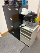 Lot of 4-Drawer Lateral Filing Cabinet and (1) Asst. Side Table