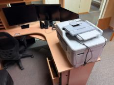 Lot of (3) Asst. Computer Monitors, Brother MFCJ69450W Multifunction Printer, Desktop Speakers, etc.