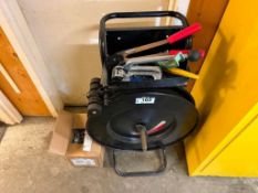 ULINE Steel Banding Cart w/ Crimpers, Tensioner, Snips, Banding Clips, Steel Band, etc.