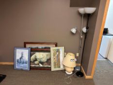 Lot of (3) Asst. Lamps and Asst. Artwork