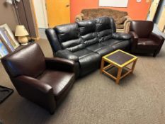 Lot of (2) Asst. Couches, (2) Arm Chairs, (1) Small Table