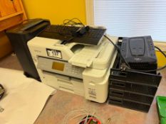 Lot of Brother MFC-J5945DW Multi-Function Printer, Paper Shredder, UPS Battery Backup, etc.