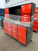 Diggit Heavy-Duty 18-Compartment Workbench Cabinet Combo 18HD-4C-R