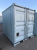 9’ Shipping Container Complete with Barn Doors, (1) Man Door & Window