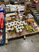 Pallet of asst. Air Brake Antifreeze, Padlocks, Respiratory Protection, etc.