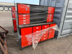 Diggit Heavy-Duty 18-Compartment Workbench Cabinet Combo 18HD-4C-R