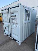 8’ Shipping Container Complete with Barn Doors, (1) Man Door & Window