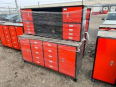 Diggit Heavy-Duty 18-Compartment Workbench Cabinet Combo 18HD-4C-R