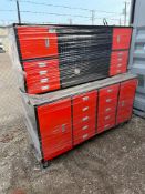 Diggit Heavy-Duty 18-Compartment Workbench Cabinet Combo 18HD-4C-R