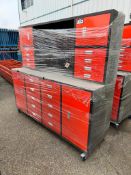 Diggit Heavy-Duty 18-Compartment Workbench Cabinet Combo 18HD-4C-R