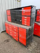 Diggit Heavy-Duty 18-Compartment Workbench Cabinet Combo 18HD-4C-R