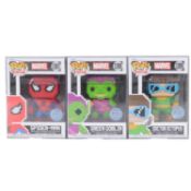 Funko Pop! 3 8-bit Spider-Man figures