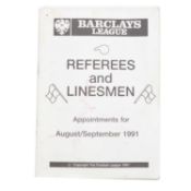 Barclays League 'Referees and Linesmen' 1991, signed, including Paul Gascoigne