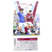 Aston Villa vs Everton matchday programme, signed by Kieran Richardson