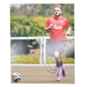 Signed Luke Shaw 8x10 colour photograph, Manchester United