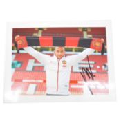 Signed Memphis Depay 5x7 colour photograph, Manchester United