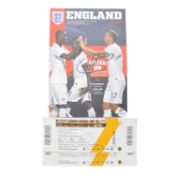England U21 vs Croatia U21 signed matchday programme