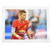 Signed Morgan Schneiderlin 5x7 colour photograph, Manchester United