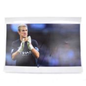 Signed Joe Hart A4 colour photograph, Manchester City