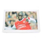 Signed Baccary Sagna A4 colour photograph, Arsenal