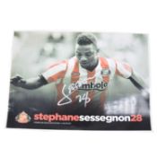 Signed Stephane Sessegnon A4 colour photograph, Sunderland