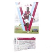 Aston Villa vs Manchester United signed matchday programme