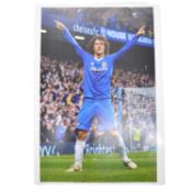 Signed David Luis A4 colour photograph, Chelsea