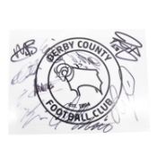 Signed Derby County 5x7 colour club badge