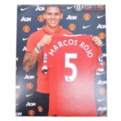 Signed Marcos Rojo 8x10 colour photograph, Manchester United