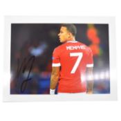 Signed Memphis Depay 5x7 colour photograph, Manchester United