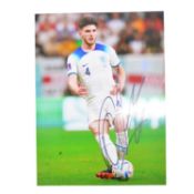 Signed Declan Rice 6x8 colour photograph, whilst playing for England