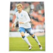 Signed Marc Albrighton A4 coloured photograph, England