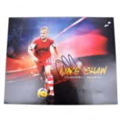 Signed Luke Shaw A4 colour photograph, Southampton