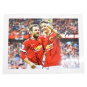 Signed Juan Mata and Andre Herrera 5x7 colour photograph, Manchester United