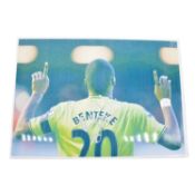 Signed Christian Benteke A4 coloured photograph, Aston Villa