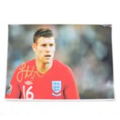 Signed James Milner A4 colour photograph, England