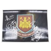Two signed West Ham United A4 club badge