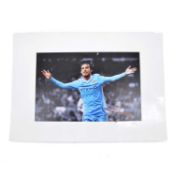 Signed David Silva 5.5x8 colour photograph, Manchester City