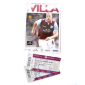 Aston Villa vs Manchester United matchday programme, signed by Christian Benteke