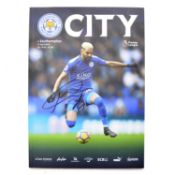 Leicester City vs Southampton matchday programme, cover signed Riyad Mahrez